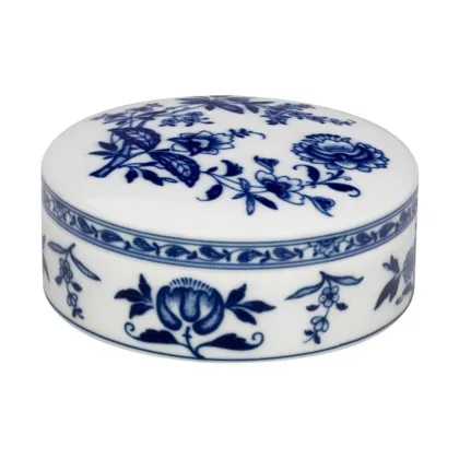 Picture Large round porcelain container with Margão decorations inspired by