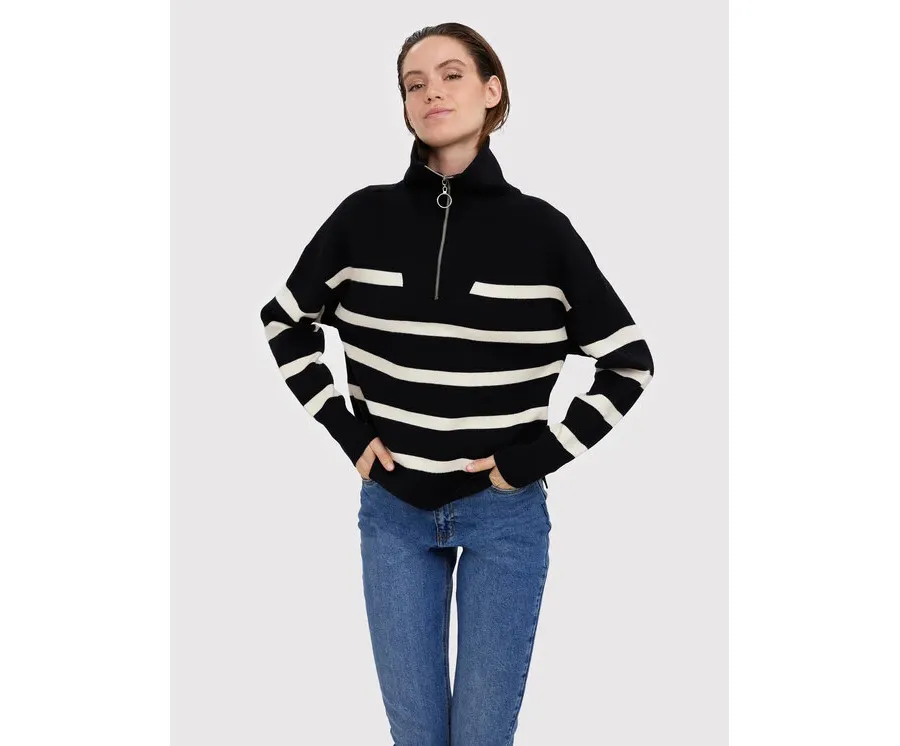 obrazek 1 Vero Moda Sweter Saba 10269246 Czarny Regular Fit
