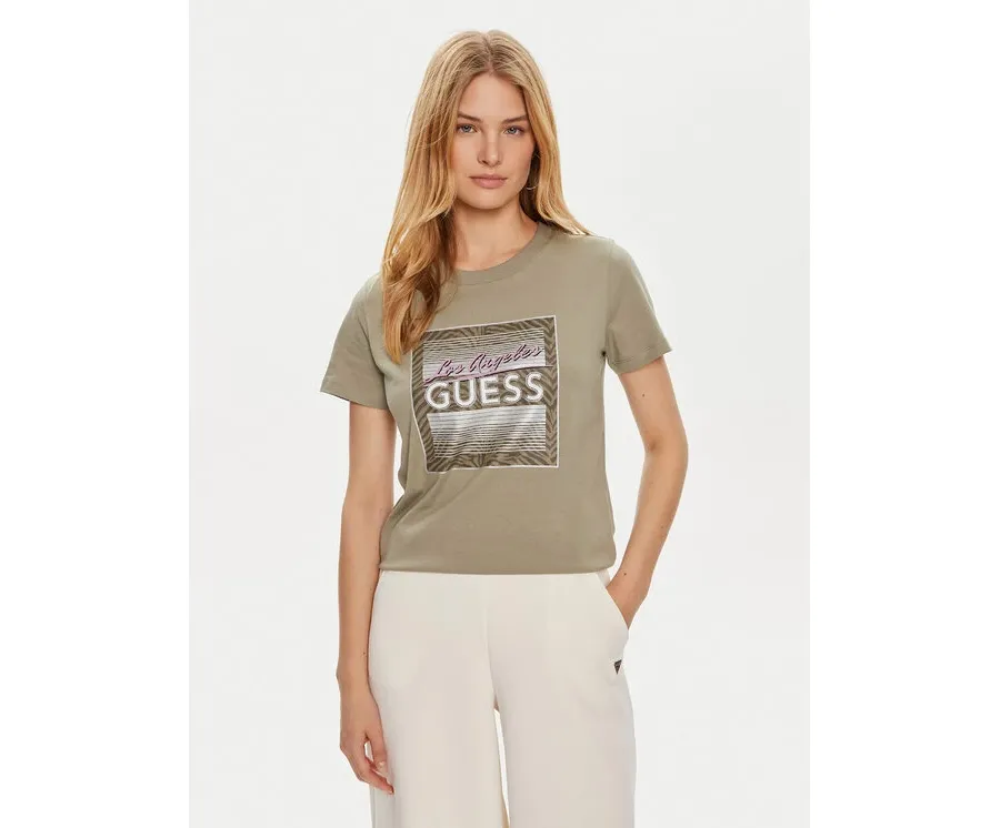 obrazek 1 Guess T-Shirt W4YI17 I3Z14 Zielony Regular Fit