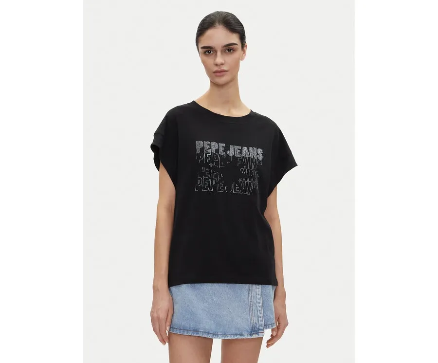 obrazek 1 Pepe Jeans T-Shirt Lira PL505996 Czarny Regular Fit