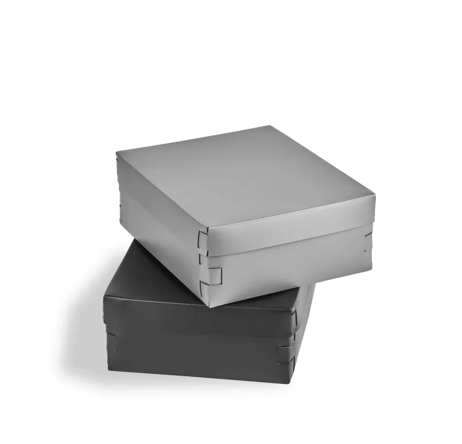 obrazek 3 Stylowe czarne skórzane pudełko Snob do przechowywania 36x30xH13,5 cm