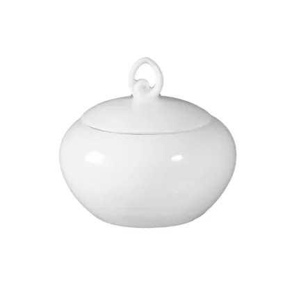 Zdjęcie Mała biała cukiernica z porcelany w stylu nowoczesnym - Seltmann Weiden