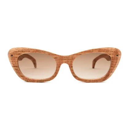 Zdjęcie Stylowe, dębowe, jasne okulary damskie - Legno Light