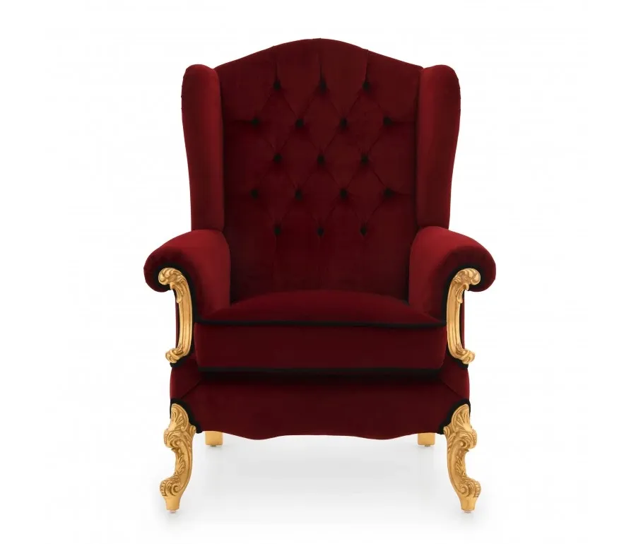 obrazek 3 Czerwony elegancki fotel w stylu klasycznym - Sevensedie