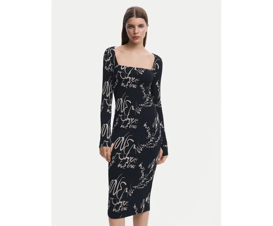 obrazek 1 Desigual Sukienka codzienna 25SWVK05 Czarny Slim Fit