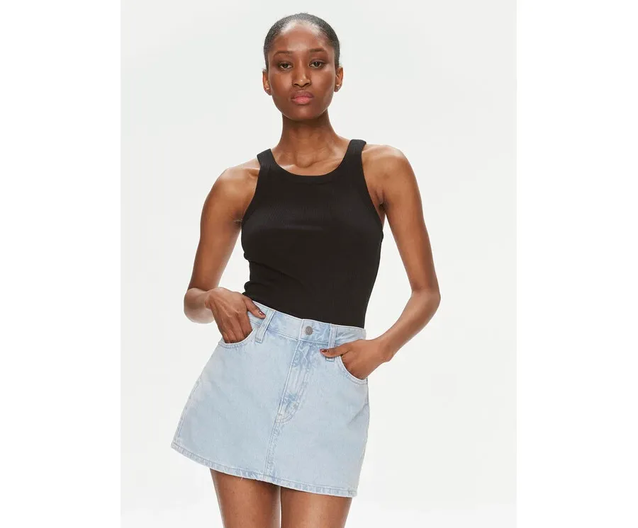 obrazek 1 Calvin Klein Jeans Top Variegated J20J223104 Czarny Slim Fit