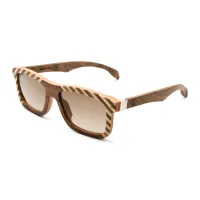 Picture Wooden glasses with decorative stripes from Italy - Legno Light