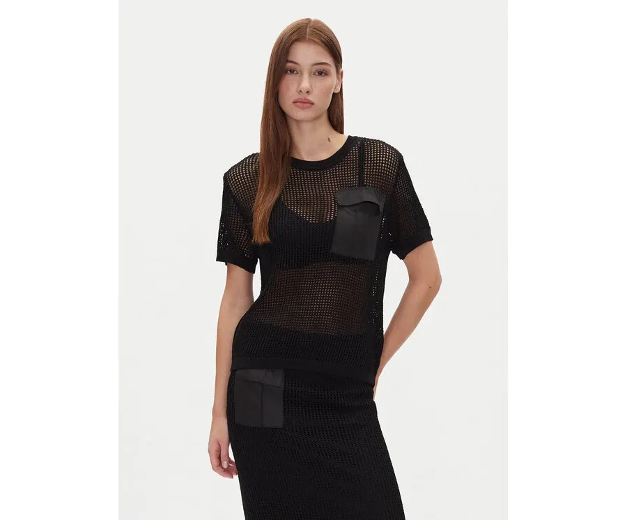 obrazek 1 DKNY Sweter P5BSAV83 1 Czarny Regular Fit