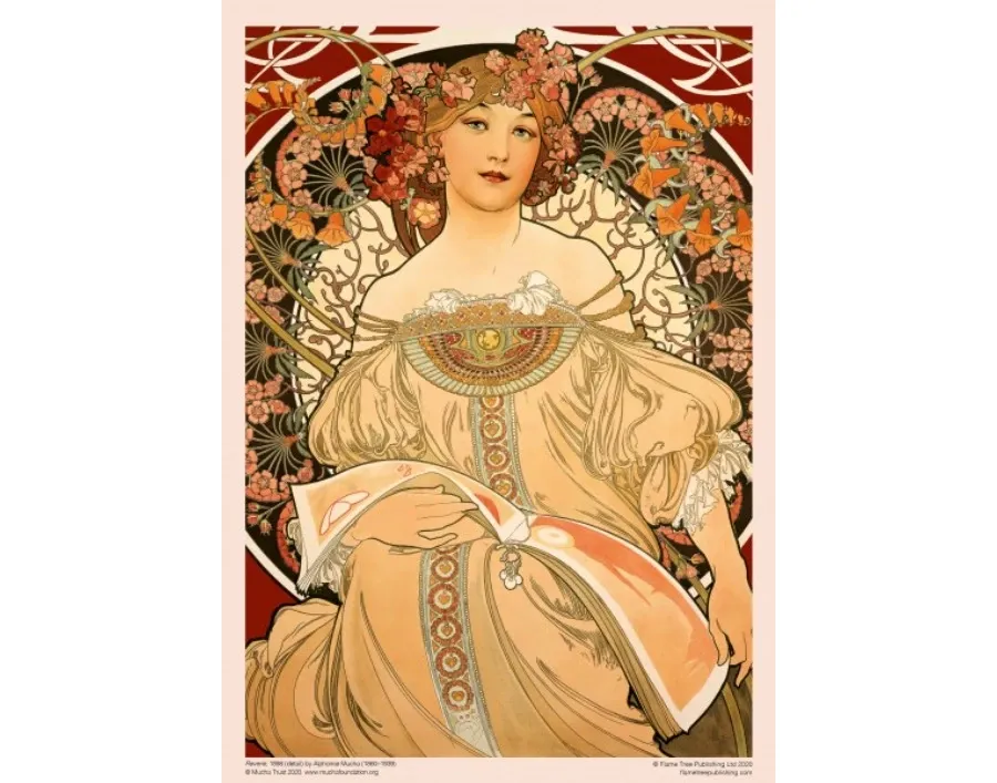 obrazek 3 Puzzle dla dorosłych Alphonse Mucha: Zaduma - Flame Tree Publishing