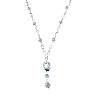 Zdjęcie Cudowny choker z kulami w żywicy owalny wisiorek cm.45