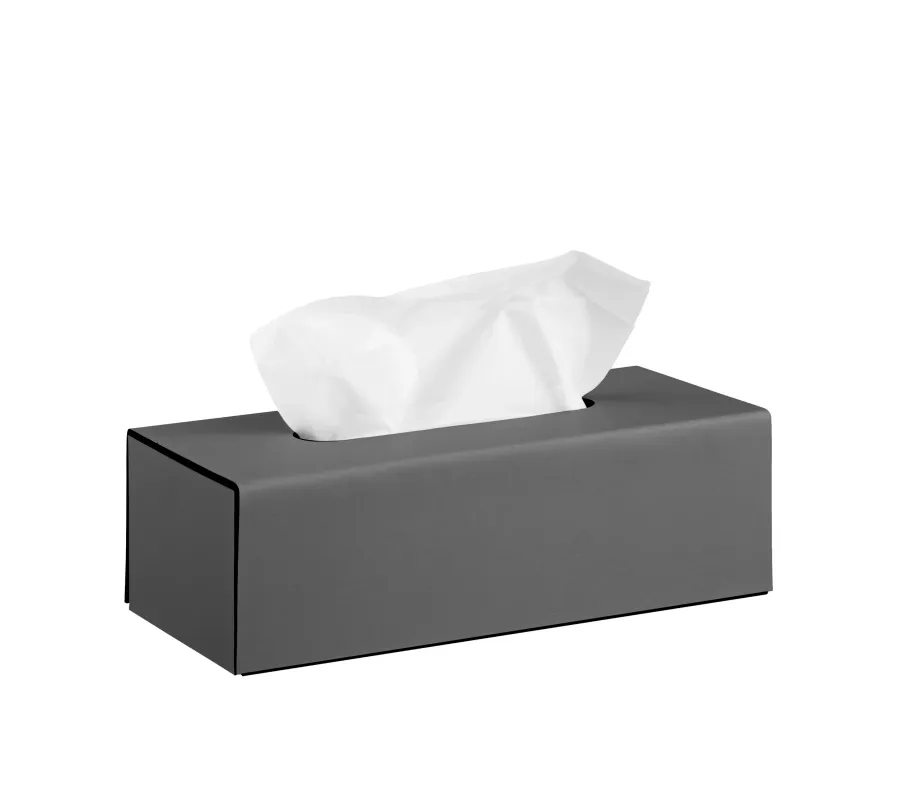 obrazek 1 Skórzane szare pudełko na chusteczki 25x12xH8 cm