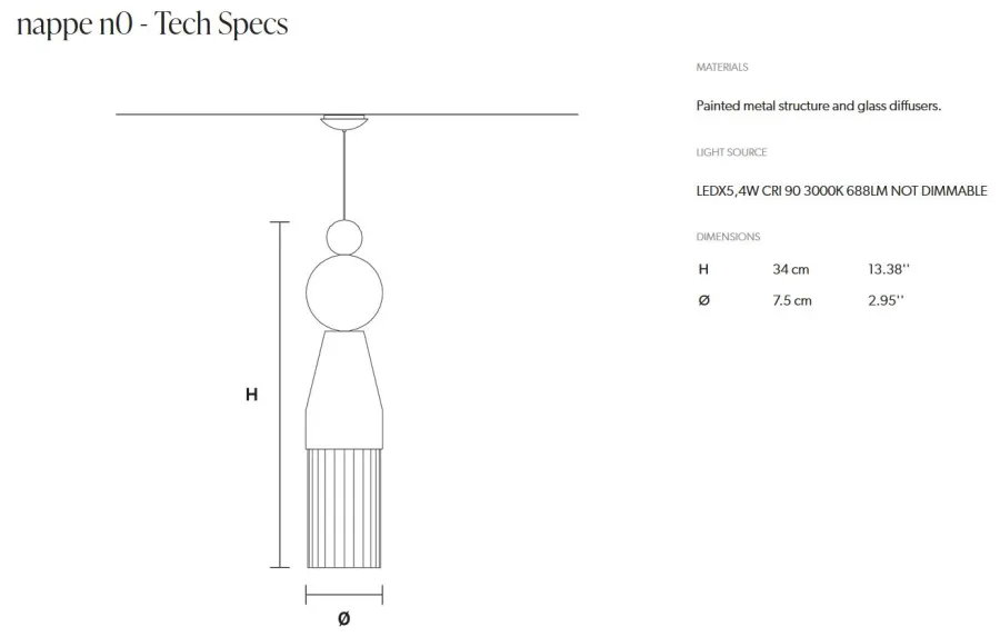 obrazek 2 Piękna lampa wisząca Nappe N0