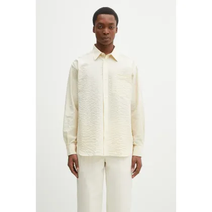 Zdjęcie Norse Projects koszula Mo Oversized Check Shirt męska kolor beżowy relaxed z kołnierzykiem klasycznym N40.0820.2064