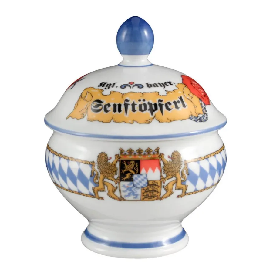 obrazek 1 Mały porcelanowy pojemnik na musztardę z Niemiec - Seltmann Weiden