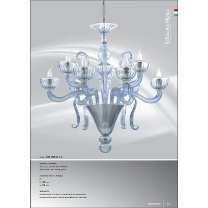 Zdjęcie Luksusowy jasnoniebieski żyrandol z dziewięcioma światłami - Il Paralume Marina