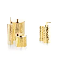 Zdjęcie Stylowy kosz łazienkowy z kutego mosiądzu z pokrywką - Il Paralume Marina