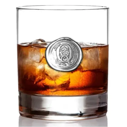 Zdjęcie Stylowy produkt angielski - szklanka do whisky z inicjałem - 310 ml