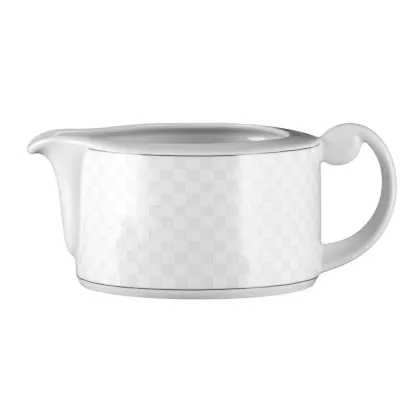 Zdjęcie Ekskluzywna porcelanowa sosjerka ze zdobieniem w szachownicę - Seltmann Weiden