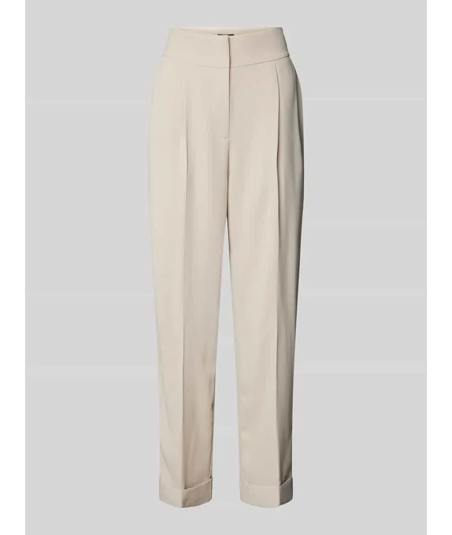 obrazek 1 Spodnie materiałowe o kroju tapered fit z zakładkami w pasie