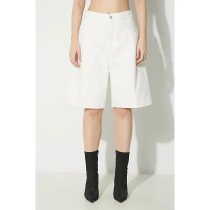 Zdjęcie Carhartt WIP szorty jeansowe Brandon Short damskie kolor beżowy gładkie high waist I031919.202
