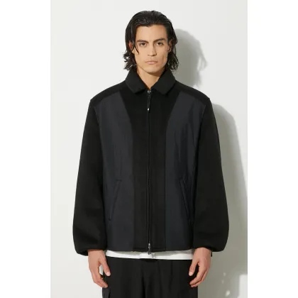 Zdjęcie Y-3 kurtka wełniana Melton kolor czarny przejściowa oversize IW7505