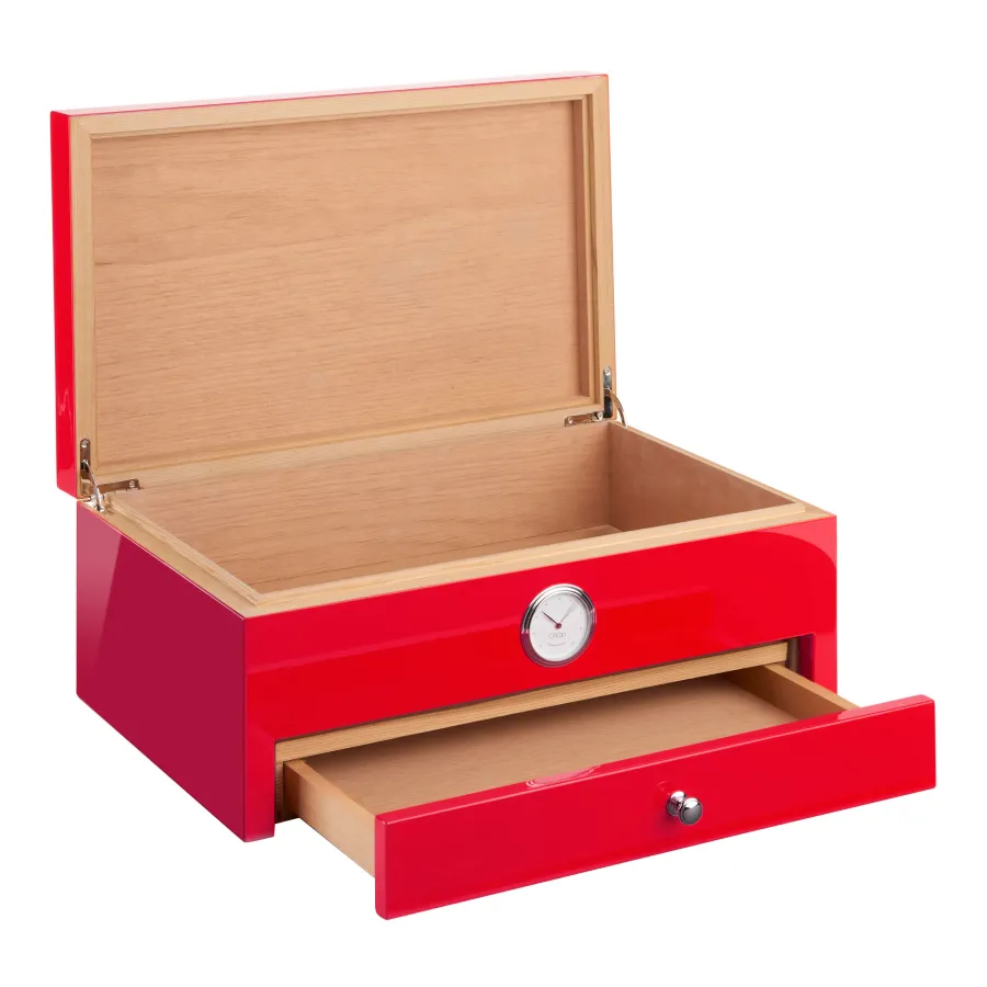 obrazek 2 Cedrowy humidor na cygara zdobiony kubańską flagą