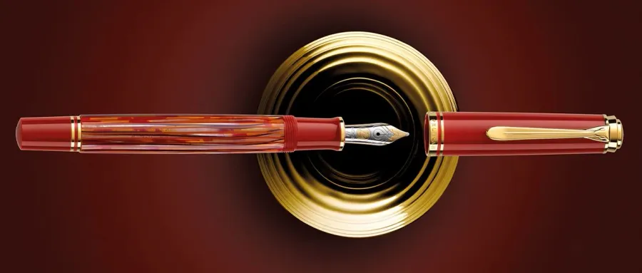 obrazek 3 Designerskie pióro wieczne Souveran 600 Tortoiseshell-Red stalówka EF
