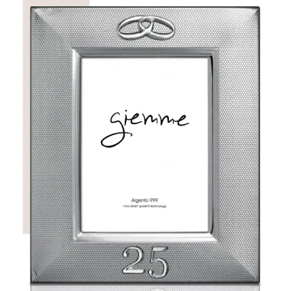 Zdjęcie Stylowa srebrna ramka na zdjęcia 13х18 cm na 25 rocznicę ślubu