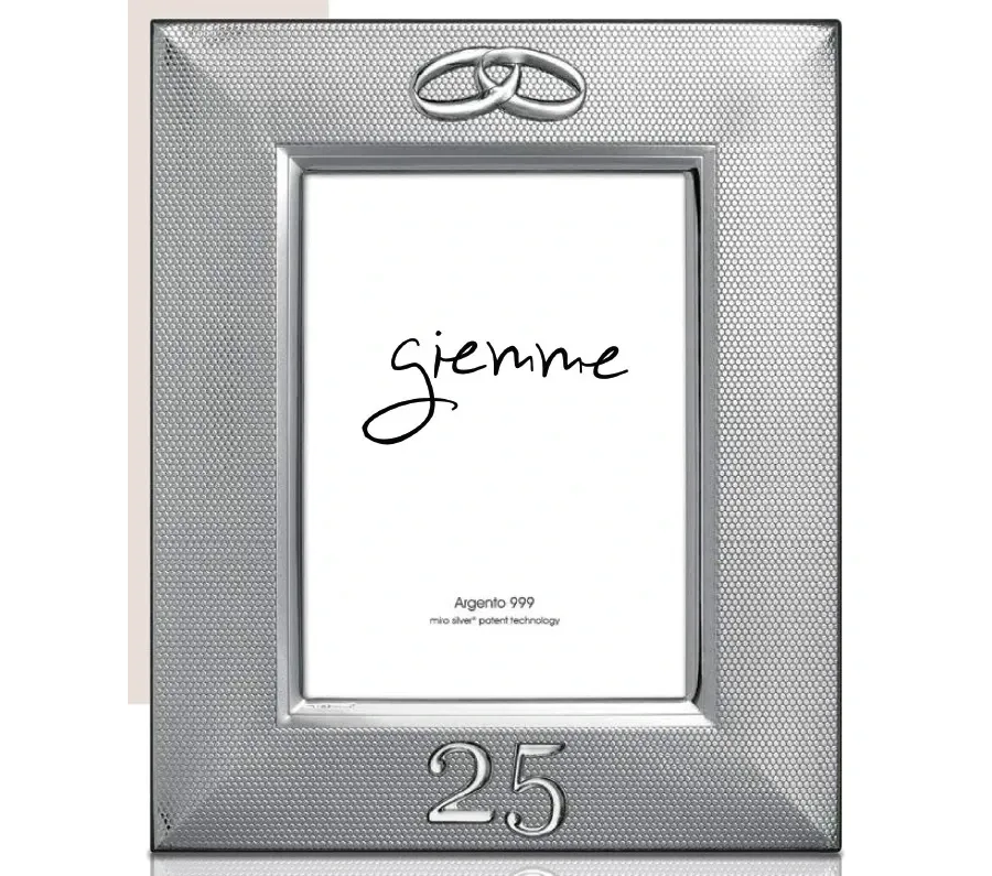 obrazek 1 Stylowa srebrna ramka na zdjęcia 13х18 cm na 25 rocznicę ślubu