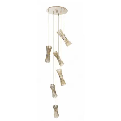 Zdjęcie Żyrandol Halo z pozłacanego mosiądzu