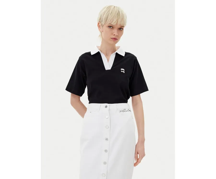 obrazek 1 KARL LAGERFELD Polo A2W17111 Czarny Regular Fit