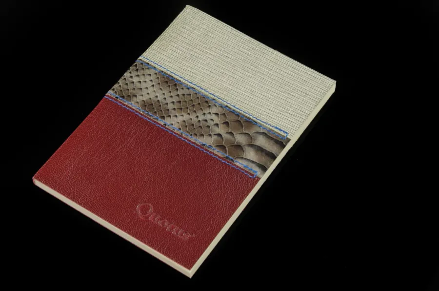 picture 1 Leather notebook with snakeskin elements