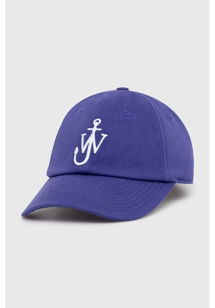 obrazek 1 JW Anderson czapka z daszkiem bawełniana Baseball Cap kolor fioletowy z aplikacją AC0198.FA0349.830