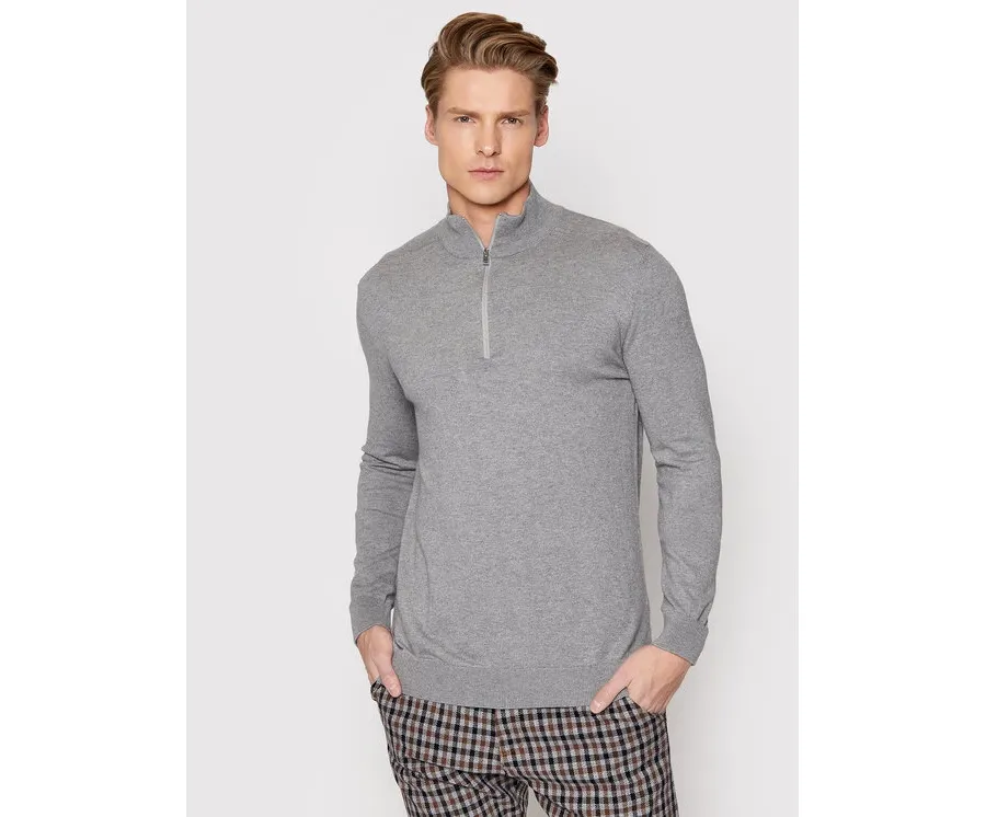 obrazek 1 Selected Homme Sweter Berg 16074687 Szary Regular Fit