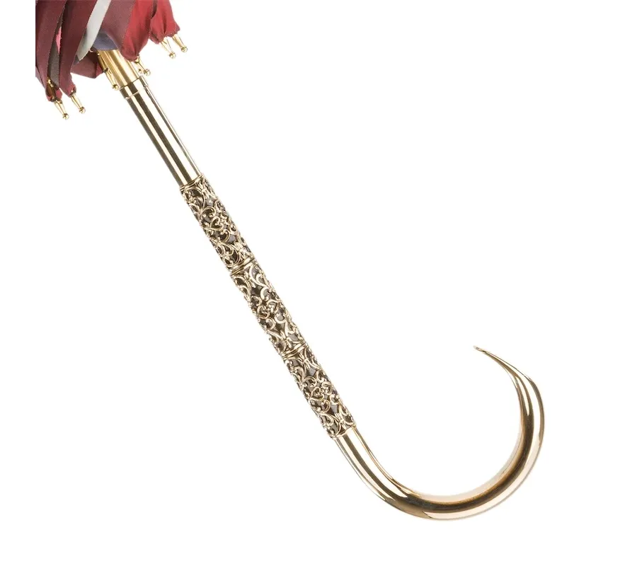 obrazek 3 Stylowy parasol damski w kolorze burgundowym w stylu vintage - Pasotti