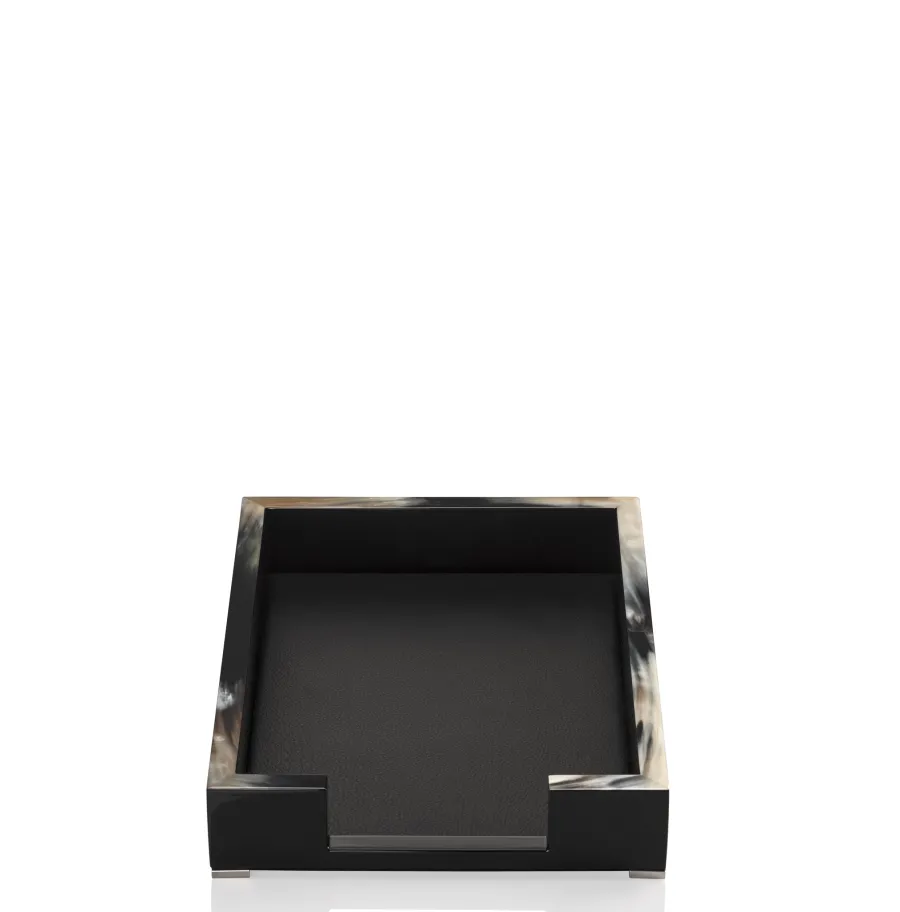 picture 2 Stylish A4 document tray in a dark corner and wood with black gloss lacquered - Arcahorn
