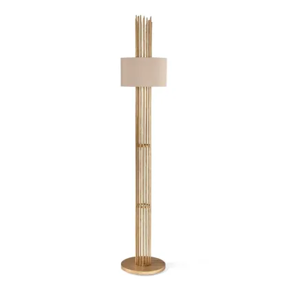 Zdjęcie Awangardowa wysoka lampa ze stali z abażurem - Luxury Products