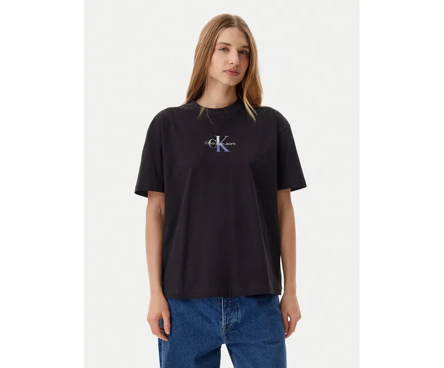 obrazek 1 Calvin Klein Jeans T-Shirt Gradient Monologo J20J225521 Czarny Relaxed Fit