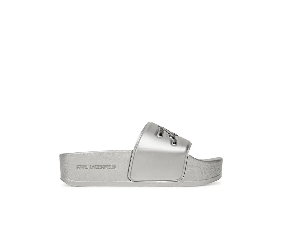 obrazek 1 KARL LAGERFELD Klapki Kondo Maxi KL80872 Srebrny
