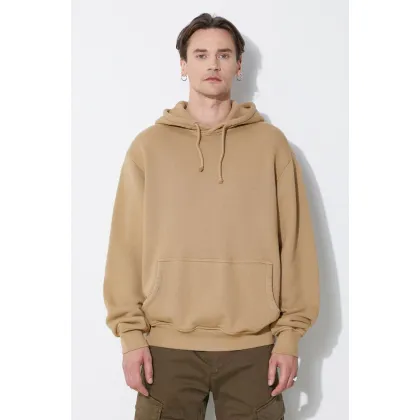 Zdjęcie 424 bluza bawełniana Alias Hoodie męska kolor beżowy z kapturem gładka FF4SMF01AP-JE375.706