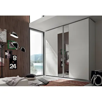 Zdjęcie Biała stylowa szafa przesuwna z lustrem - Maronese Acff