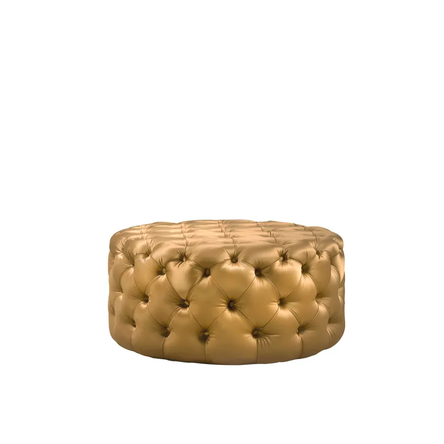 obrazek 1 Luksusowa, musztardowa pufa NIMES - głębokie pikowanie - Collecion Alexandra