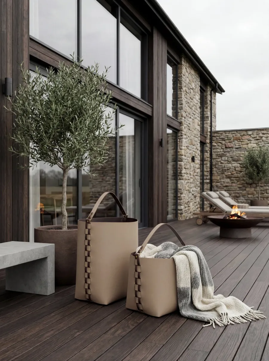 obrazek 4 Stylowy klasyczny koszyk Helena 35x30xH26 cm w kolorze cappuccino z odpinaną rączką