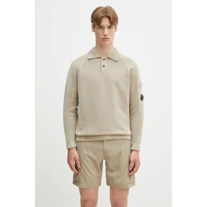 Zdjęcie C.P. Company sweter bawełniany męski kolor beżowy 18CMKN070A005687G
