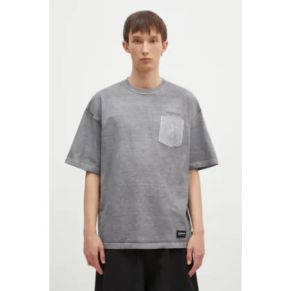Zdjęcie NEIGHBORHOOD t-shirt bawełniany Pigment Dyed Crewneck SS męski kolor szary melanżowy 242UNNH.CSM04