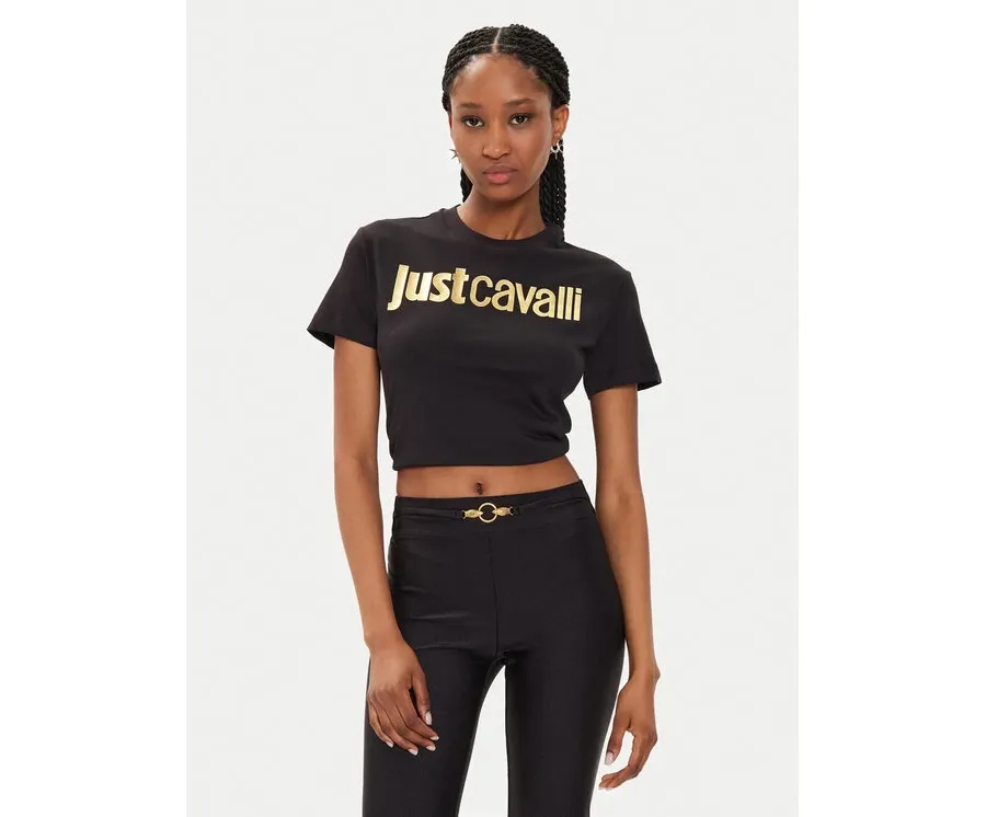 obrazek 1 Just Cavalli T-Shirt 76PAHG11 Czarny Slim Fit