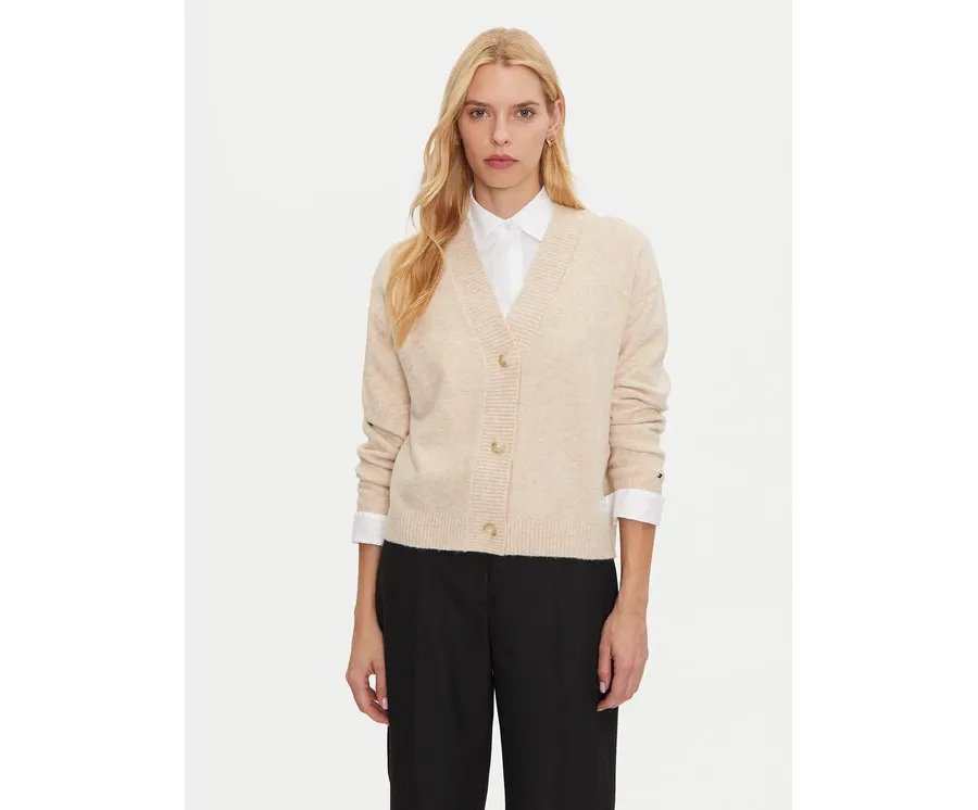 obrazek 1 Tommy Hilfiger Kardigan UW0UW05520 Beżowy Regular Fit