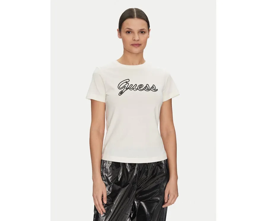 obrazek 1 Guess T-Shirt V5GI02 K9RM1 Écru Slim Fit
