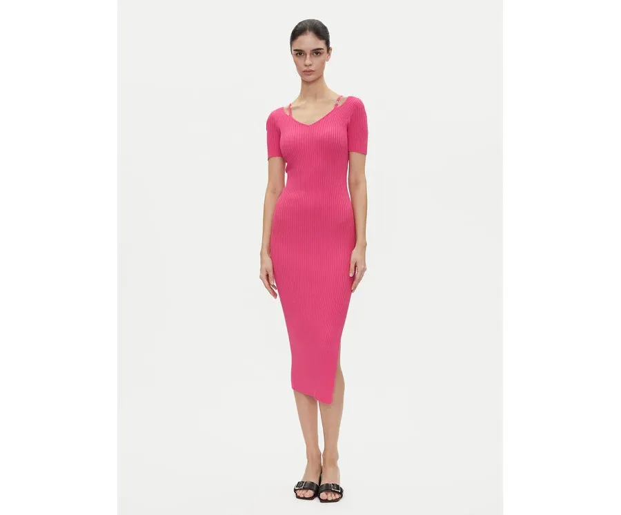 obrazek 1 HUGO Sukienka dzianinowa Shaty 50538239 Różowy Slim Fit