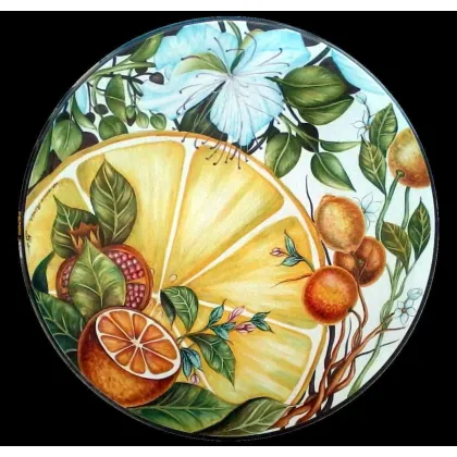 Zdjęcie Elegancki pięknie zdobiony blat do ogrodu wykonany z lawy – Ceramiche Valchida